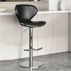 Commercial Stainless Steel Stool, Home Office Desk Chair, Height Stool Chairs, 360° Free Rotation, for Corporate Reception, Bar, Cafe, Changing Room(Black)