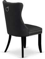 East West Furniture LGDA9-BLK-12 9 Piece Dining Table Set Consists of a Rectangle Kitchen Table with Butterfly Leaf and 8 Polyester Fabric Parson Chairs, 42x84 Inch, Black