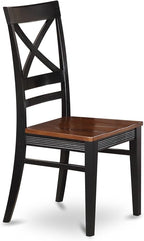 East West Furniture HLQU5-BCH-W 5 Piece Dining Room Furniture Set Includes a Round Kitchen Table with Pedestal and 4 Dining Chairs, 42x42 Inch, Black & Cherry