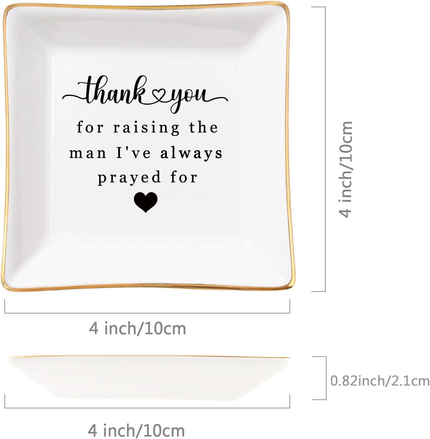 Spegiffu Mother in Law Gifts Jewelry Trinket Dish, Mother of the Groom Gift from Bride - Thank You for Raising the Man I've Always Prayed for - Christmas Mothers Day Birthday Wedding Gifts