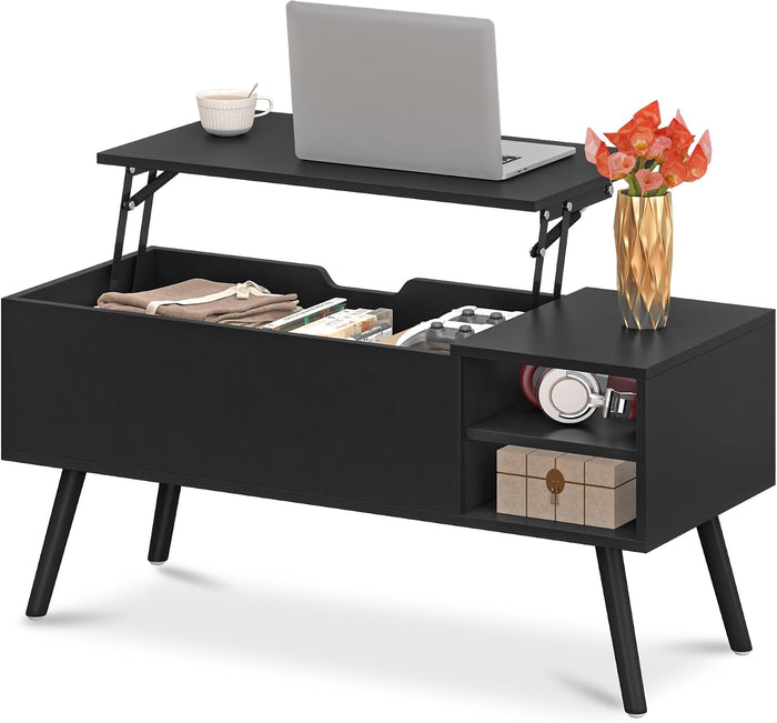 ALINE FURNITURE Black Lift Top Coffee Table, 40" Lift Up Coffee Tables
