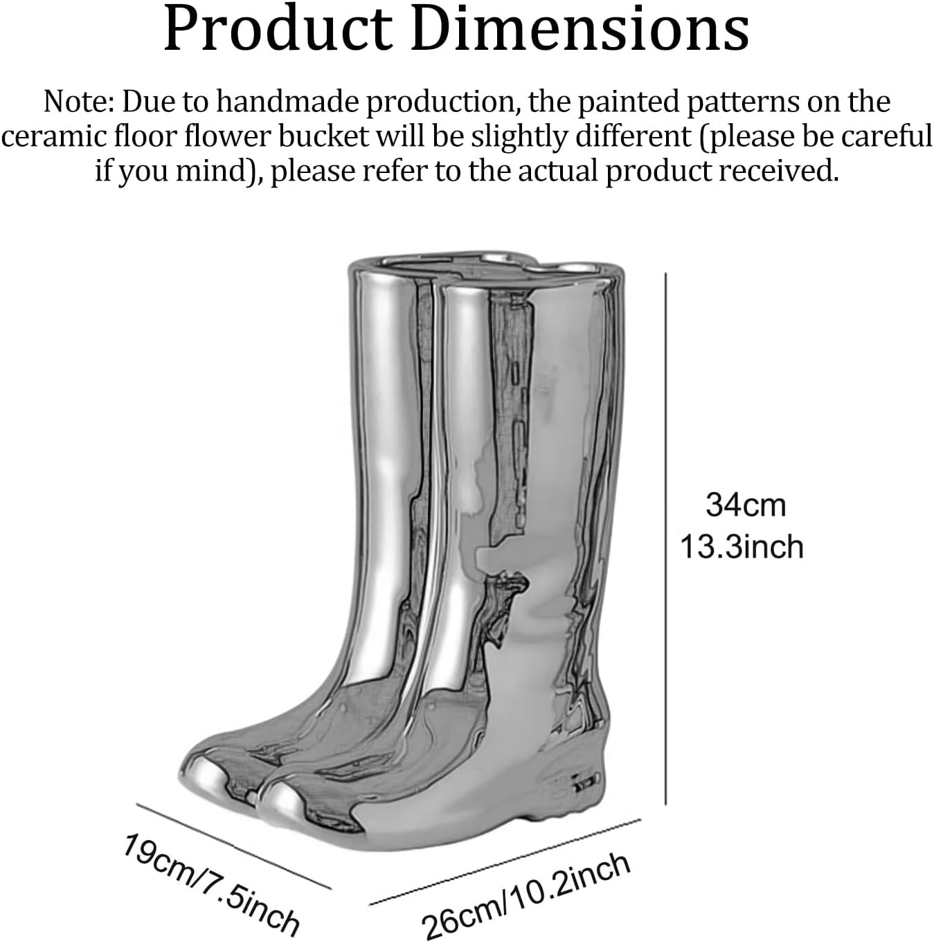 Indoor Rain Boots Umbrella Rack Tall Entryway Ceramic Umbrella Stand Holder Multifunctional Vase Floor Storage Umbrella Canes/Walking Sticks Bucket for Home Office Porch.(White)