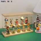 NONEMEY Clear Acrylic Display Case Stand with LED Light 2/3/4/5/6 Tier Storage Box Showcase Dustproof Organizer Box for Collectibles (2Tier 12*4*7inch)