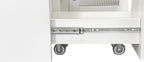 LUMISOL Kitchen Pantry Cabinet with Pull-Out Multi-ttier Storage Shelf, Kitchen Storage Cabinet with Glass Door, Pantry Organizers for Living Room Dining Room, White