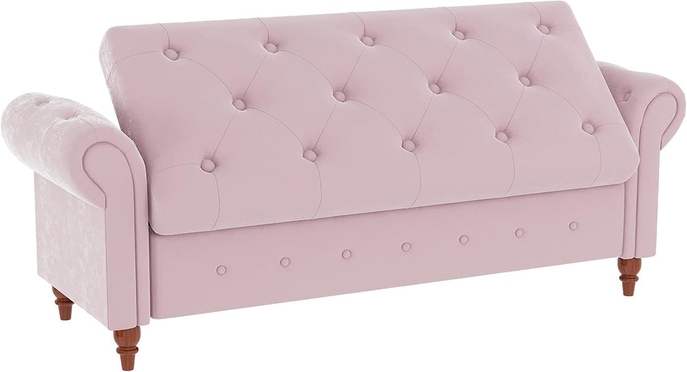 GNIXUU Ottoman with Storage Bench for Bedroom, 63" Velvet Upholstered En...