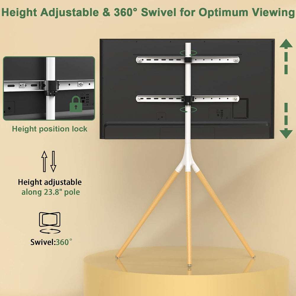 UPGRAVITY White TV Stand Tripod for 45" to 65" Flat Screens up to 7...