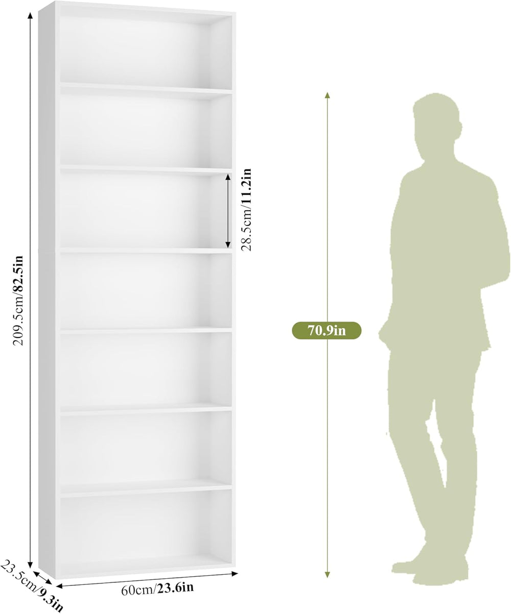 FACBOTALL 82" Tall Bookshelf, 7-Tier Open Shelves Bookcase, Freestanding...