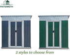 Outdoor Vertical Metal Storage Shed 5 x 3 Feet, Corrosion Resistant Steel with Sliding Door Suitable for Garden Bike, Tool Metal Storage Shed （Green）