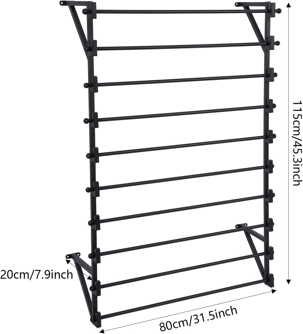 10 Layer Wall Mounted Scarf Rack, Hijab Organizer Ribbon Storage Rack, Metal Scarf Display Racks for Belts Scarves Ties Towel Wrapping Paper Holder for Home Retail Store Boutique