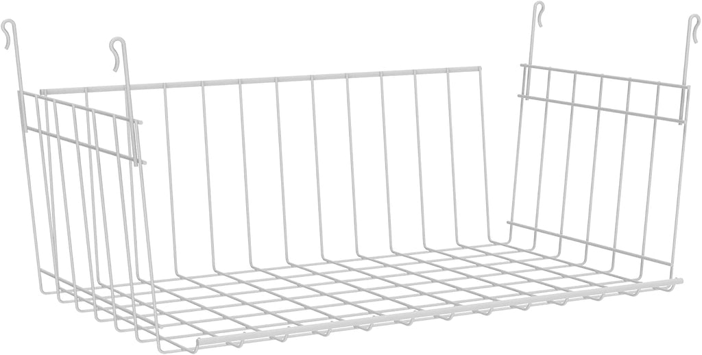 ClosetMaid ShelfTrack Wire Closet Organizer System Adjustable from 7 to 10 Ft, with Shelves, Clothes & Wire Hanging Shelf Basket for Storage, Organization in Closet or Pantry