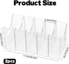2 Pack Acrylic Belt Organizer Clear Stackable Belt Storage Holder Purse Organizer for Closet - 5 Compartments with Removable Dividers,Display Case Pantry Cabinet Organizers for Ties,Socks,Underwear