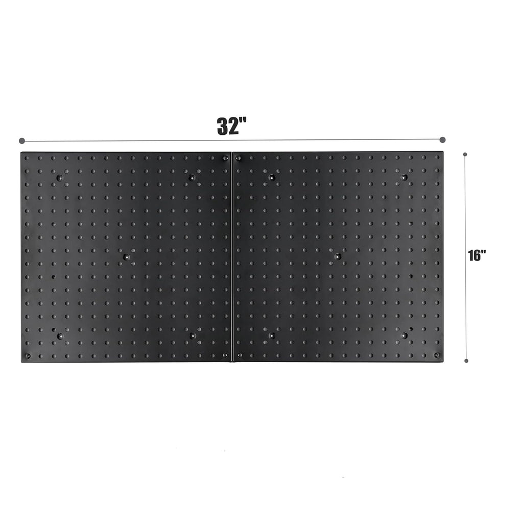 Pegboard Smith 16x16 inch Pegboard Wall Organizer Panels for Tool Storage, Workbench Tool Organization Peg Board(2 PCS, Black)