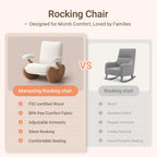 MAMAZING Nursery Rocking Chair Glider with Ottoman for Breastfeeding, Nursing Chair with Removable Cover for Mom, Reading Chair for Bedroom, Living Room(Brown/Beige)