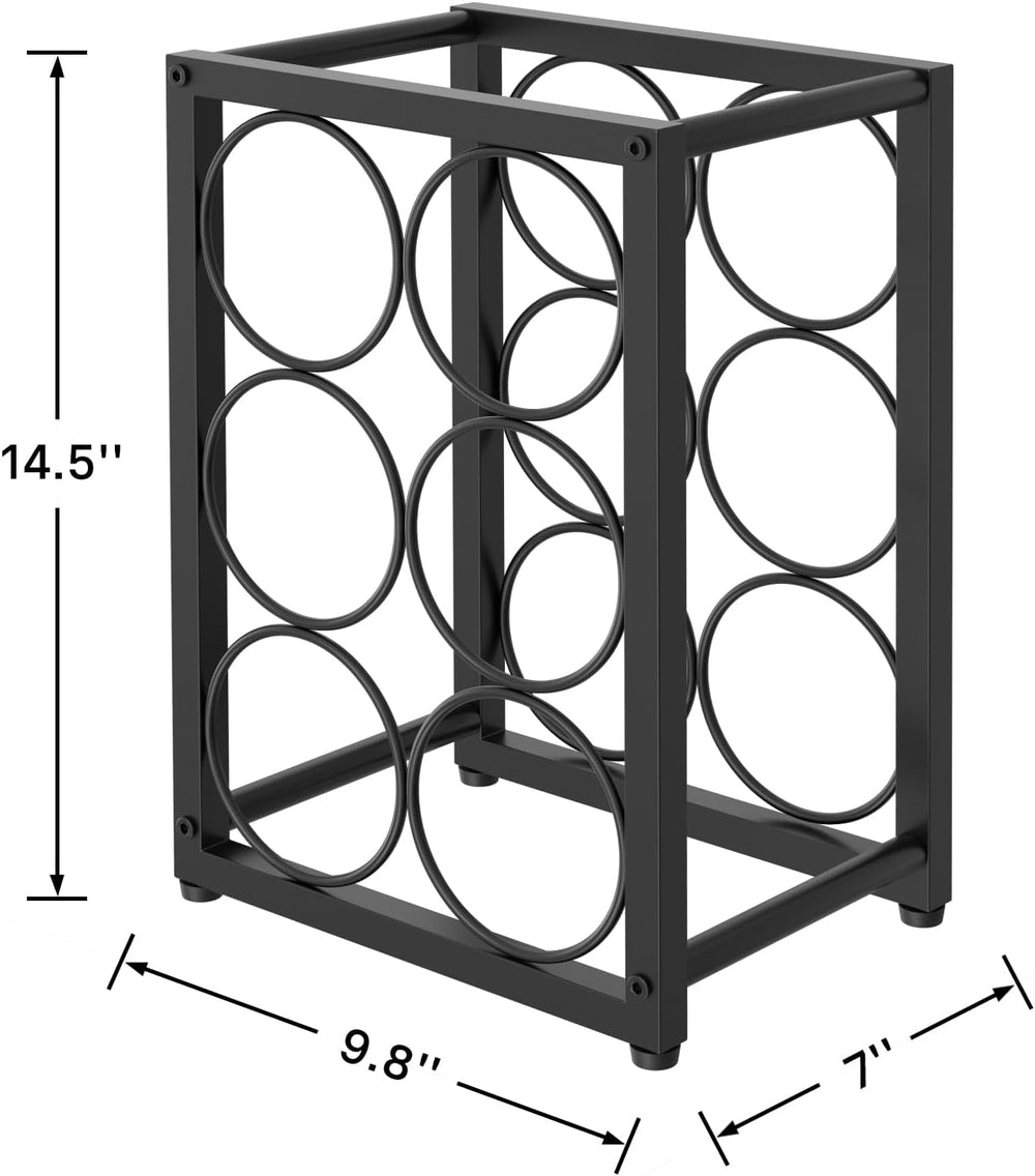 Metal Countertop Wine Rack 6 Bottles, Fits Large Wine Bottles | Free Standing