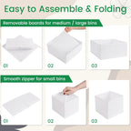 Criusia 16 Pack Underwear Drawer Organizer, Drawer Organizer Clothes, Foldable Cloth Storage Box Closet Dresser Drawer Divider Organizer for Clothes, Scarves (White)