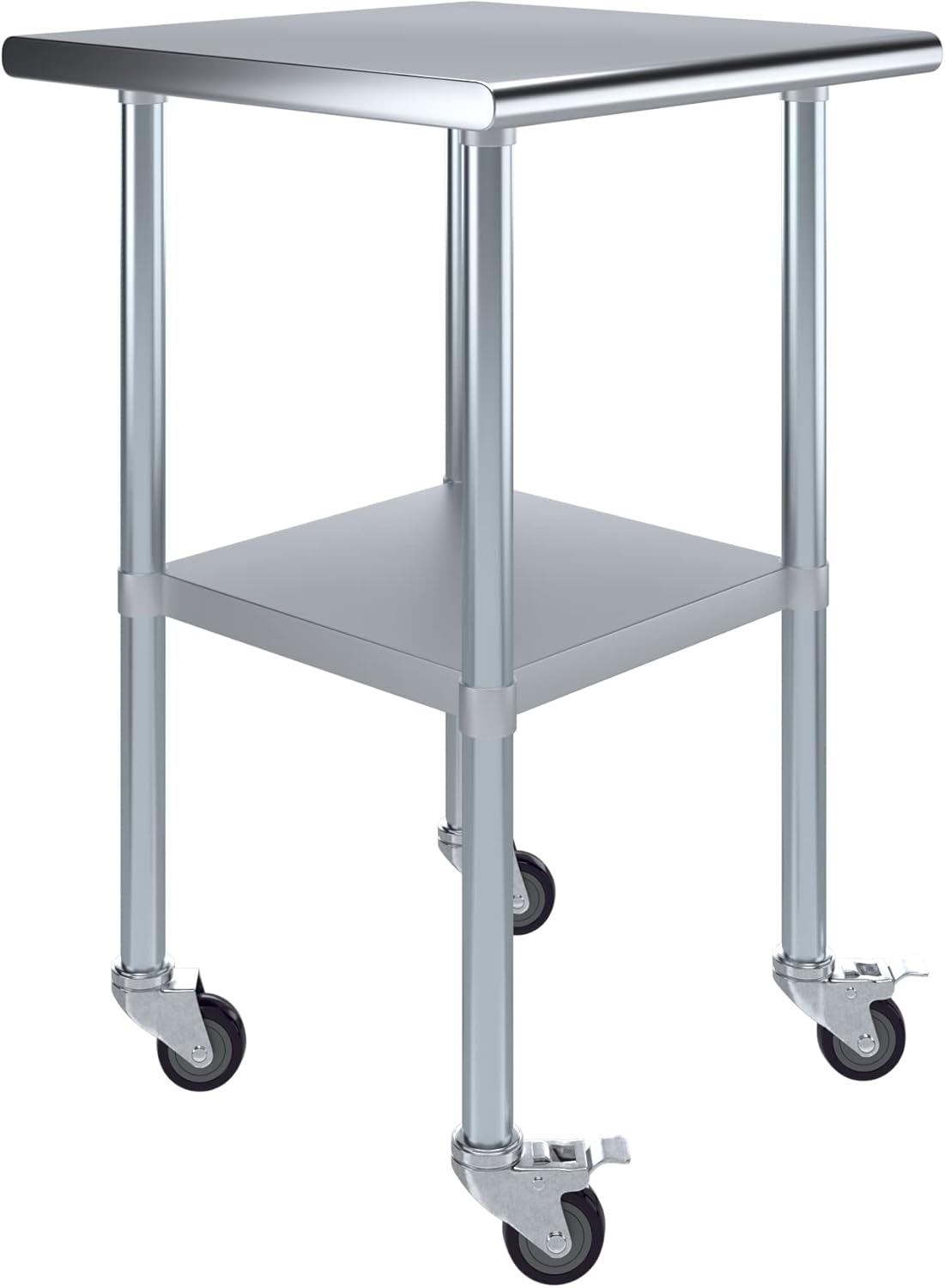 AmGood 24" Long x 24" Deep Stainless Steel Table with Casters