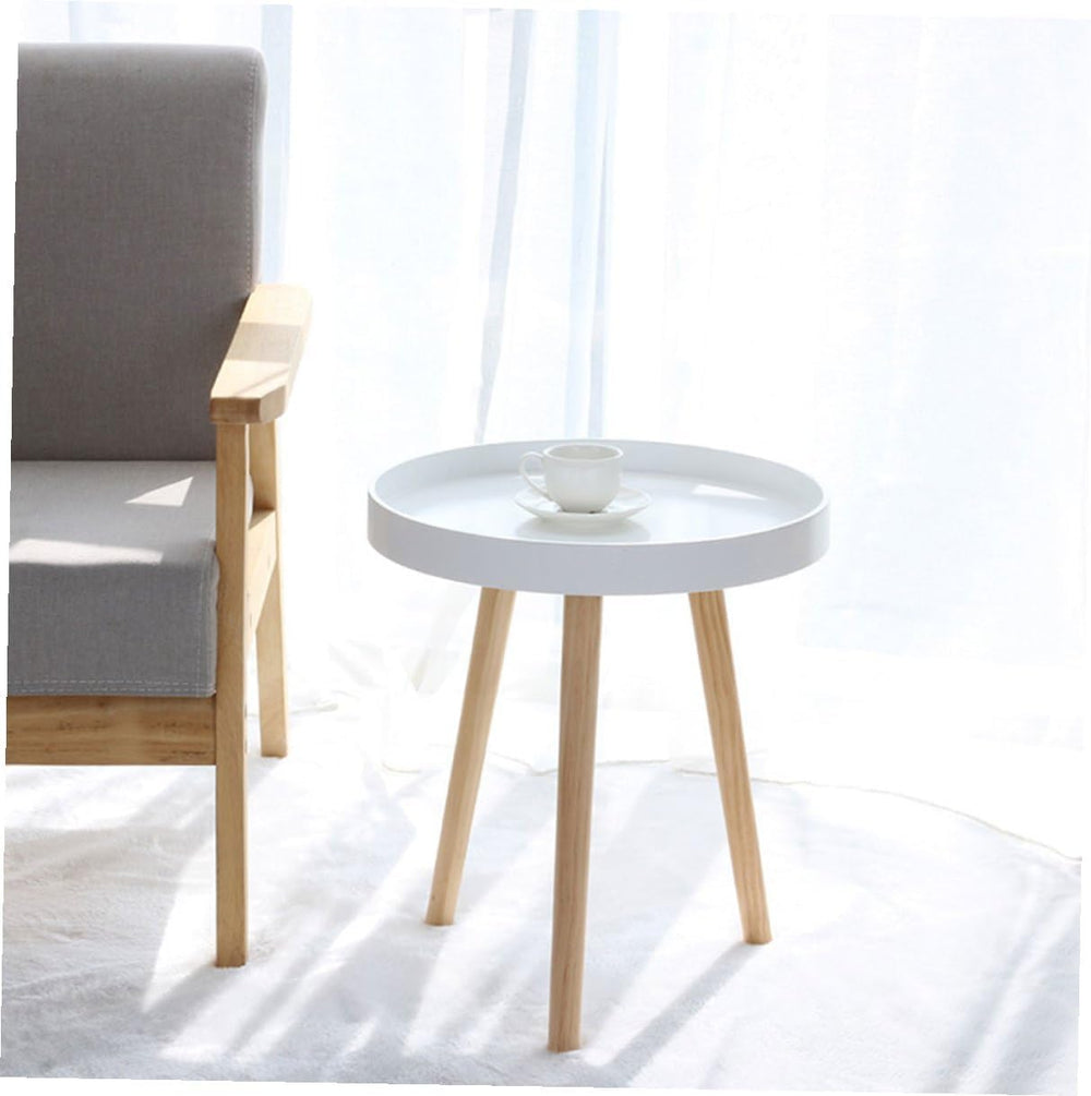 Nordic Small Round Coffee Table White Modern Mini Sofa Side End Table Bedside...