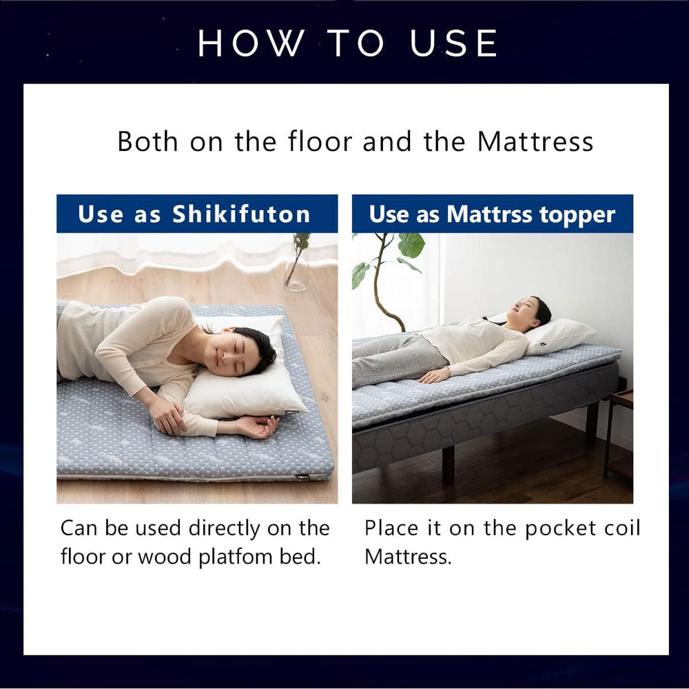 EMOOR Foldable Hybrid Futon Mattress, High-Resilience Urethane Foam 150N with...