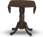 East West Furniture DLT-ESP-TP Dublin Modern Kitchen Table - a Round Dining Table Top with Dropleaf & Pedestal Base, 42x42 Inch, Espresso