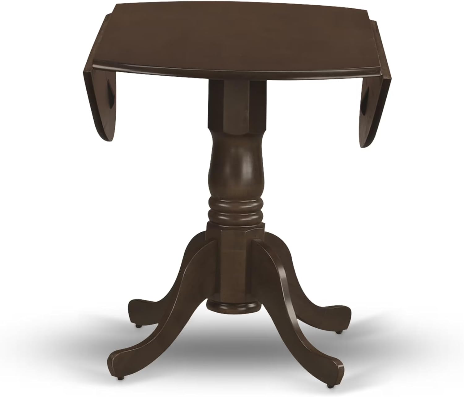 East West Furniture DLT-ESP-TP Dublin Modern Kitchen Table - a Round Dining Table Top with Dropleaf & Pedestal Base, 42x42 Inch, Espresso