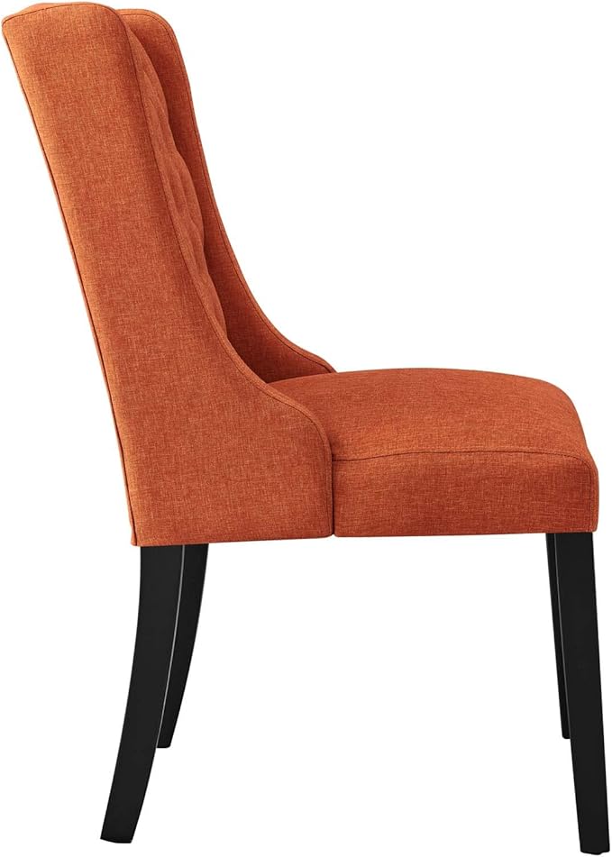 Modway Baronet Button-Tufted Fabric Parsons Dining Chair in Orange