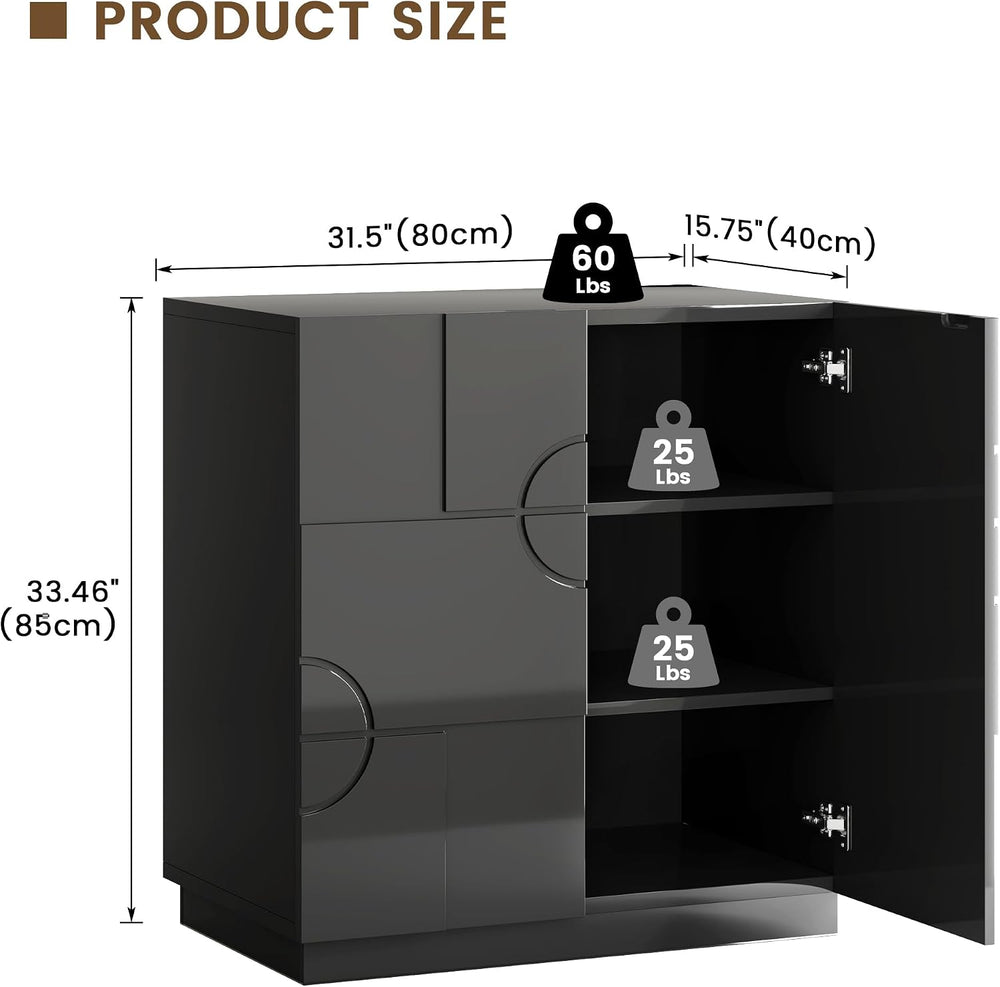 LVSOMT Sideboard Buffet Cabinet with Storage, Modern Accent Cabinet with Door...