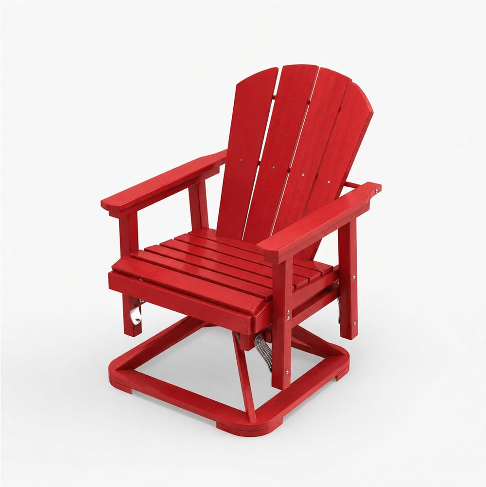 Set of 2 Adirondack Swivel Glider Chairs, All-Weather HDPE Patio Glider Set f...