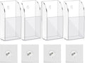 4 Pieces Acrylic Remote Control Holder Clear Wall Mount Media Organizer Single Compartment Pen Holder for Wall Pencil Holder TV Remote Holder Wall Mount Storage Box for File Makeup Marker Brush Phone