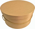 Sarah's Hat Boxes Classic Gold Hat Box – 12.75" x 6.5" (Dia. x Ht.) Handmade in USA – Odorless Non-Toxic Adhesive, Cording Handle – Premium Storage for Hats & Accessories