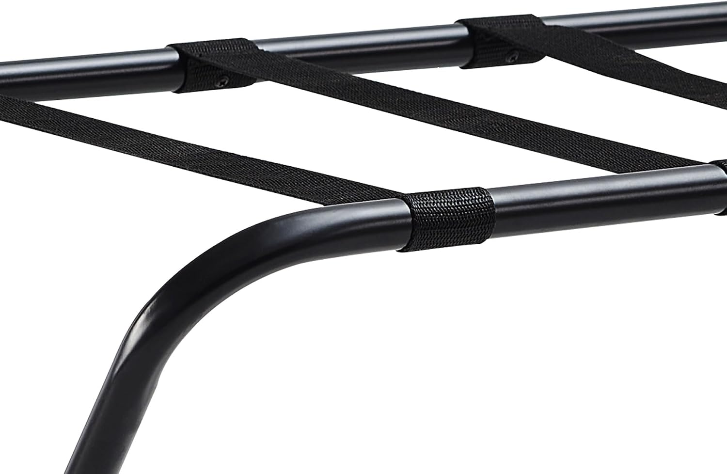 Kings Brand Furniture - Metal Foldable Luggage Rack, Suitcase Stand with Back, Black