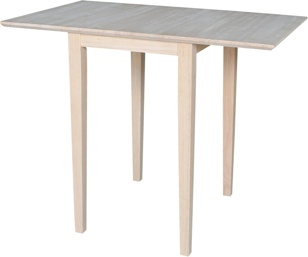 IC International Concepts Solid Wood Small Drop Leaf Table, Unfinished