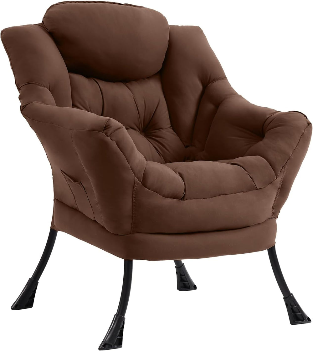 Furlide Lazy Chair for Living Room, Modern Accent Chairs with Armrests, Dark ...
