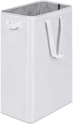 efluky Slim Laundry Basket, Narrow Laundry Hamper with Handles, Collapsible Dirty Clothes Hamper, Tall Laundry Bin for Laundry Room, Dorm and Bedroom, 12.7 Gallons(75L) White