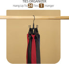 ZEDODIER Belt Hanger, 4 Pack Rotatable Belt Rack Closet Accessories Organizer, Maximum 24 Storage Capacity, Hanging Holder Storage Hook for Belt, Bra, Tank Top, Tie, Scarf, Purse, Black