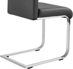 Yaheetech Dining Chairs Set of 6 Modern Faux Leather Upholstered Dining Room Chairs with High Back and Metal Chrome Legs for Kitchen/Living Room/Restaurant, Dark Gray