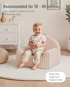 Blissful Diary Kids Chair, Soft Kids Armchair, Comfortable Kids Couch Sofa for Reading Playing, Kids Furniture for Boys and Girls Gift,Cream White