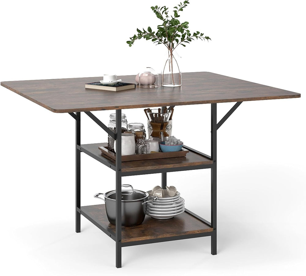 Giantex 47-inches Dining Table for 4-6, Rectangular Kitchen Table with 2 Open...
