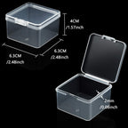 SATINIOR 24 Packs Small Clear Plastic Beads Storage Containers Box with Hinged Lid for Storage of Small Items, Crafts, Jewelry, Hardware (2.48 x 2.48 x 1.57 Inches)