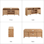 TV Stand for TVs Up to 65'' - [Unique Curved Profile, FSC-Certified Wooden Board] Entertainment Center with Adjustable Shelves and Storage Cabinet Modern Media Console for Living Room
