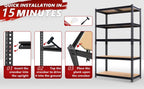 72" H Storage Shelves,Storage Shelves Heavy Duty,2400LBS Metal Shelving Units,Adjustable Garage Shelving Heavy Duty for Garage Storage,Warehouse,16"x35.5"x72
