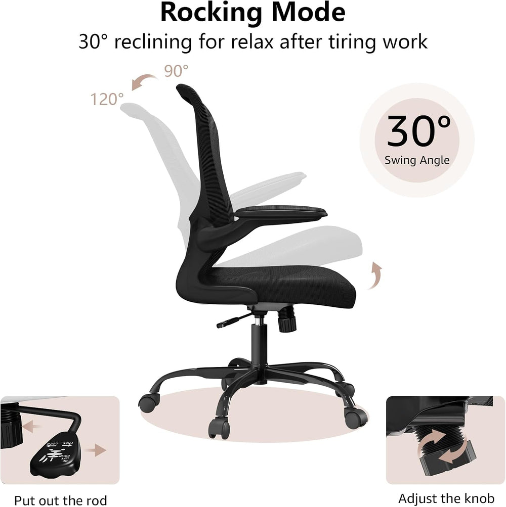 Ergonomic Office Chair, Comfort Swivel Home Office Task Chair, Breathable Mes...