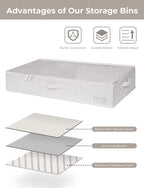 StorageWorks Extra Large Under Bed Storage Containers with Handles and Label Holder, 2 Pack Ultra-thick Fabric Underbed Bins, Closet Organizer for Clothes, Blankets, Sweater