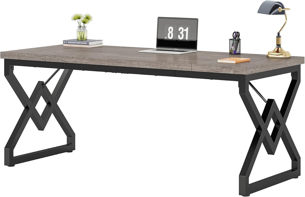 Tribesigns 63 inch Executive Desk, Industrial Computer Desk for Home Office