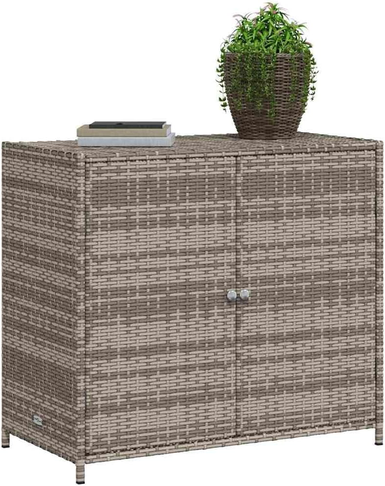 Grey Outdoor Storage Cabinet for Patio and Garden with 4 Shelves, Durable PE ...