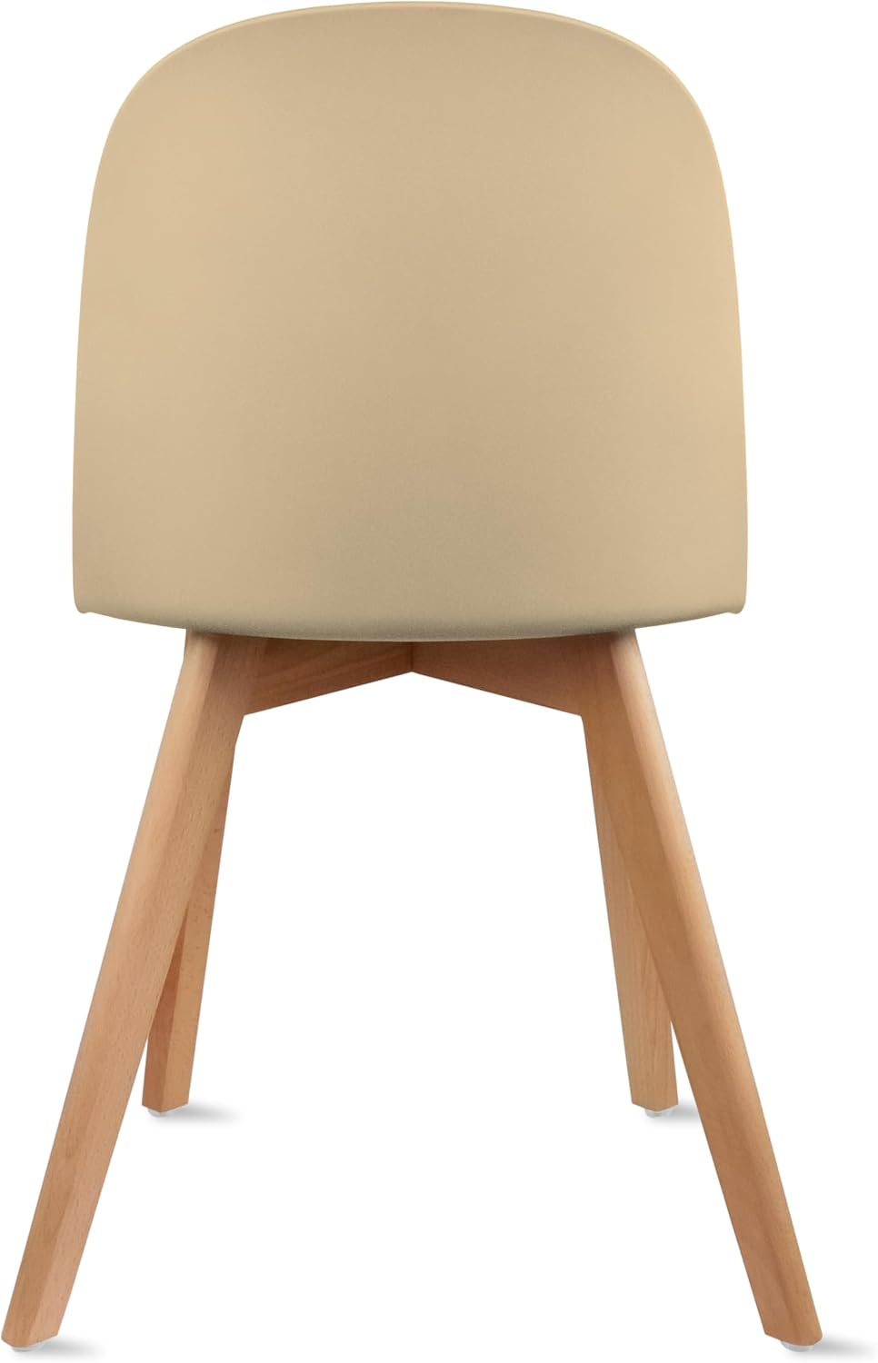 2xhome Modern Armless Dining Chair | Plastic Shell with PU Leather Cushion Pa...