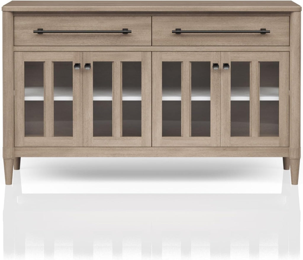 Dining Cabinet with Glass Doors and Ample Storage Space,for Kitchen