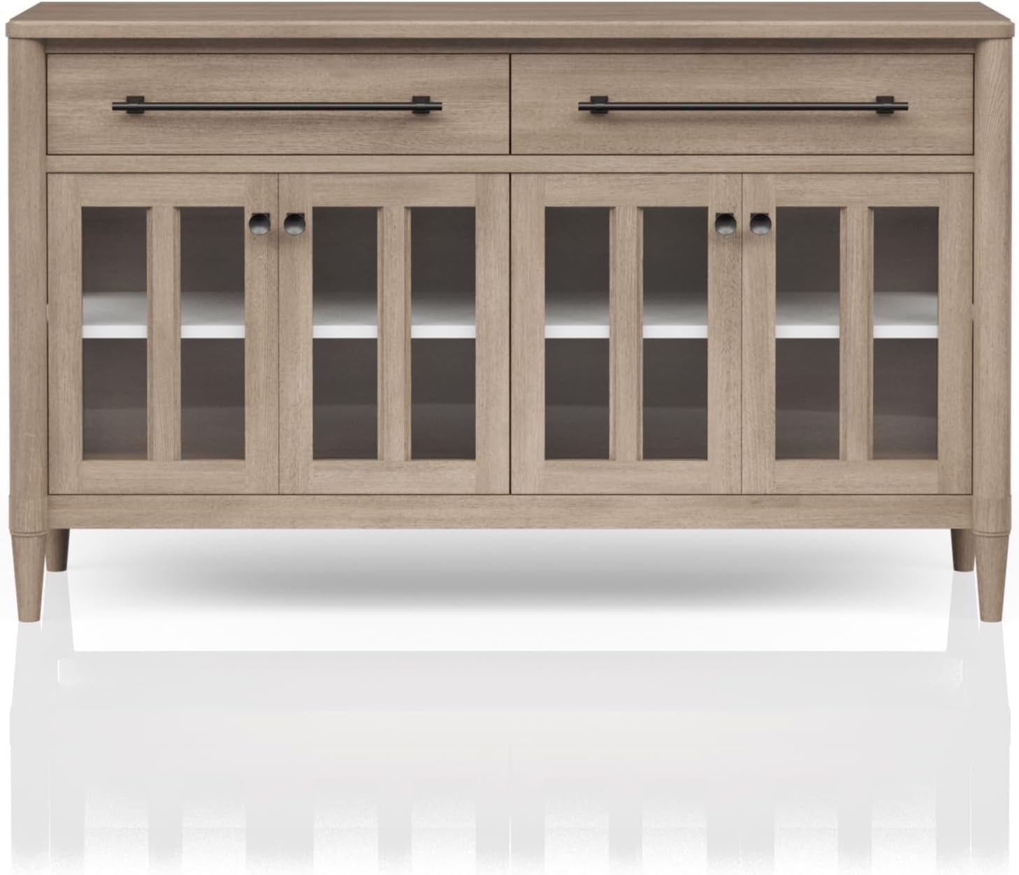 Dining Cabinet with Glass Doors and Ample Storage Space,for Kitchen