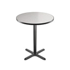 OEF Furnishings OEFCT13636XBGY Premium Commercial-Grade Restaurant and Breakroom Cafe Table (Round, 36 in Diameter, 42 in Bar Height, X-Base, Black Frame, Gray Nebula Laminate)