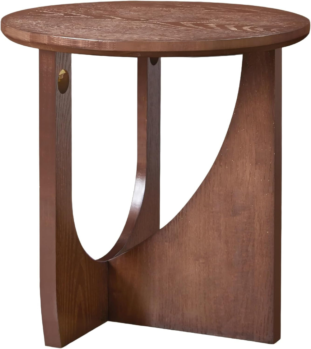 Solid Wood Side Table, 19.68" Rustic End Table for Living Room, Natural ...