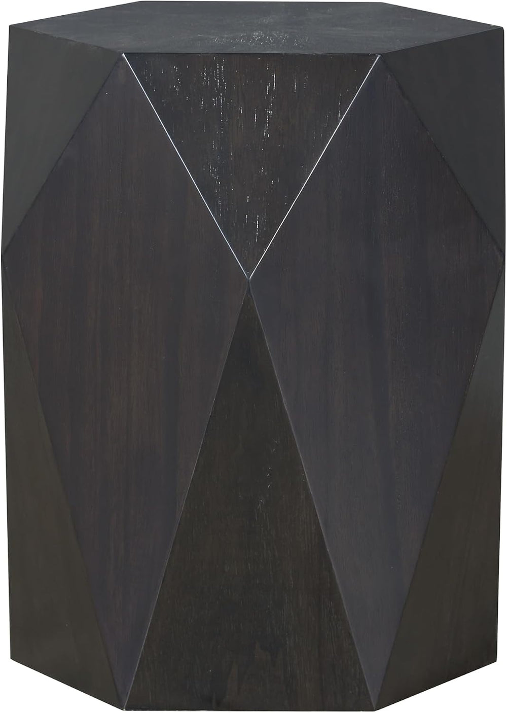 Acme Hanniel Contemporary Wood Hexagonal End Table in Antique Black